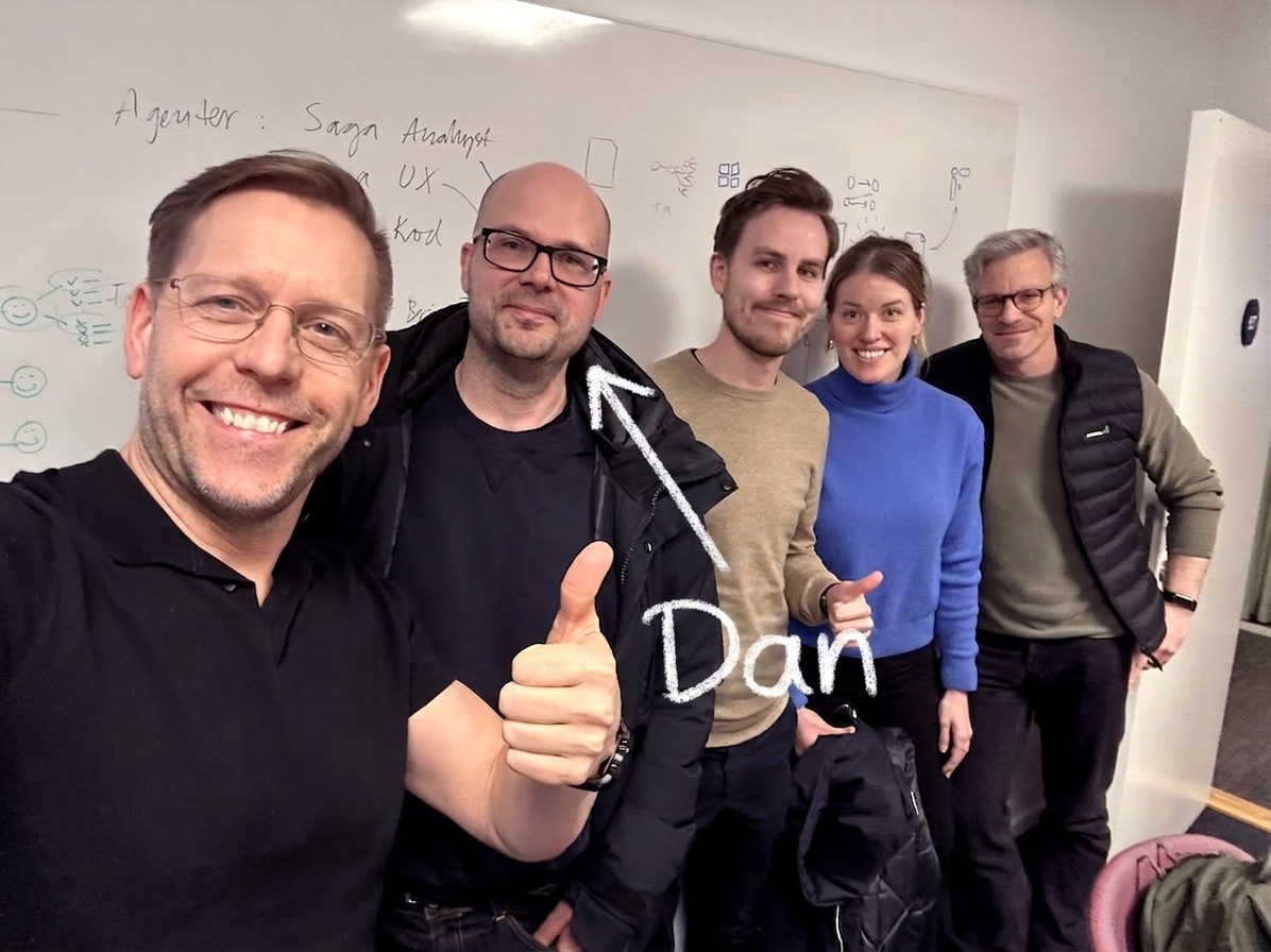 Dan Kindeborg och kollegor på Avanza AI-byggdag — en hel dag om agentisk design