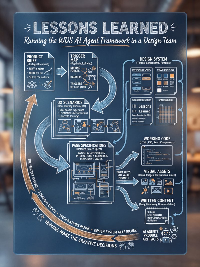 Lessons Learned: Running the WDS AI Agent Framework in a Design Team